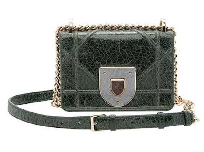 Dior Green Deerskin Diorama Club Bag Leather  ref.1284974