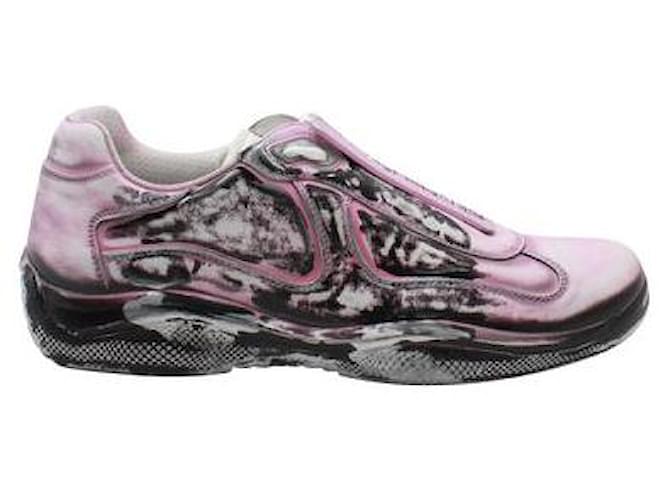 Prada Cass X Prada America'S Cup "D3cay" Sneakers Pink Leather  ref.1285001
