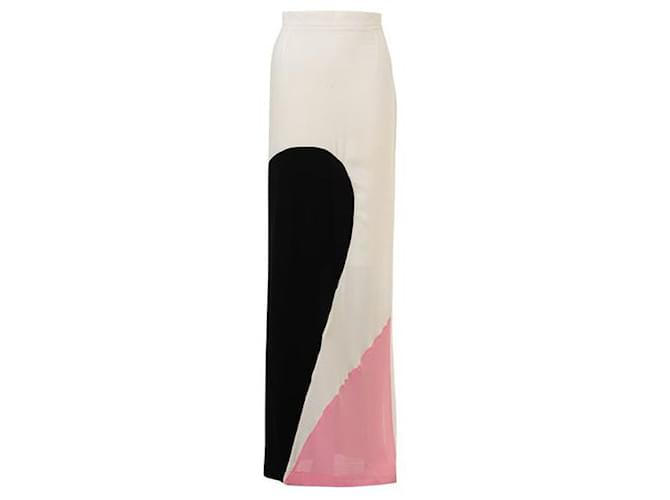 Autre Marque Roksanda Ilincic Ayton color-block silk-crepe maxi skirt White  ref.1285024