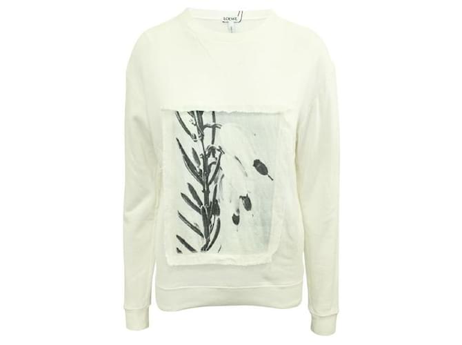 Loewe Weißes Sweatshirt mit Aufdruck Baumwolle Leinen  ref.1285049