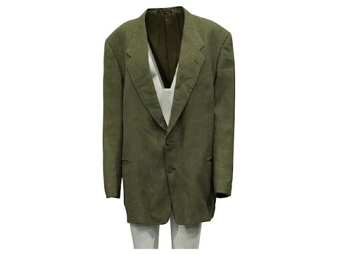 Giorgio Armani Khaki Green Blazer Wool  ref.1285071