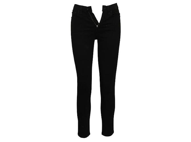 Autre Marque Calça jeans skinny de cintura alta Nina preta de designer contemporâneo Preto Algodão Elastano  ref.1285077