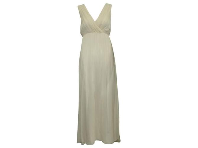 Alice + Olivia Elegant Ivory Silk Flattering Evening Dress Cream  ref.1285085