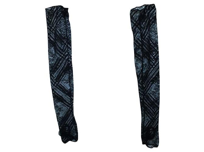 Chanel Long Lace Gloves Black Cotton Viscose Elastane Polyamide  ref.1285103