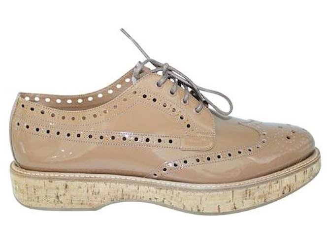 Church'S Light Brown Patent Leather Keely Shoes Rubber  ref.1285108