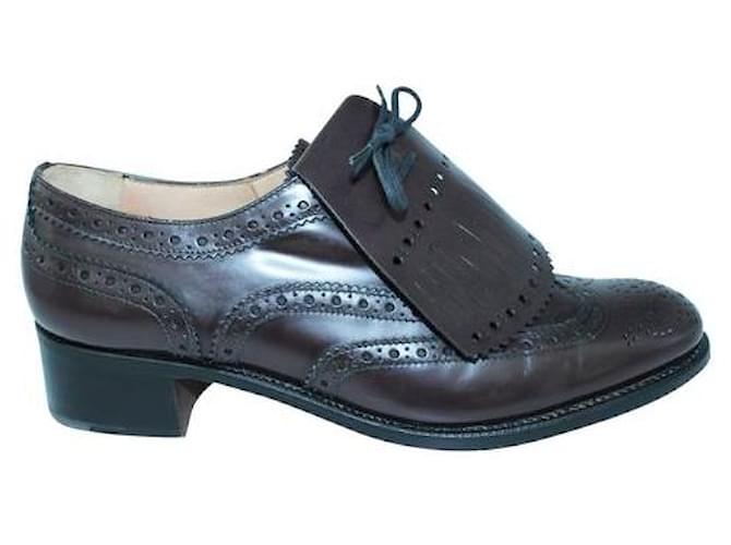 Zapatos Constance con corte láser en marrón oscuro de Church'S Castaño Cuero  ref.1285109