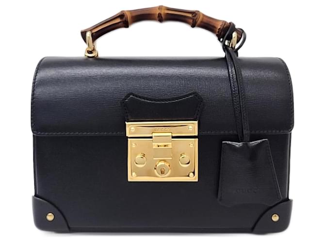 Gucci  Padlock Bamboo Shoulder Bag Small (603221) Black  ref.1285151