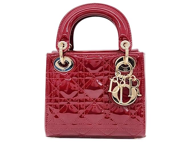 Christian Dior Damentasche aus Lackleder im Miniformat Rot  ref.1285152