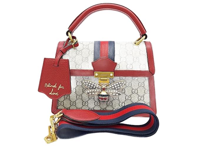 Bolsa com alça superior Gucci Queen Margaret (476541) Vermelho Bege  ref.1285153