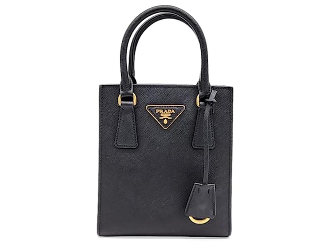 Prada  Saffiano Lux Tote and Crossbody Bag (1BA358) Black  ref.1285158