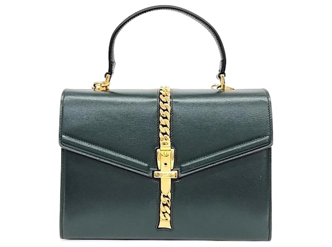 Gucci  Sylvie 1969 Top Handle Bag (602781) Green  ref.1285160