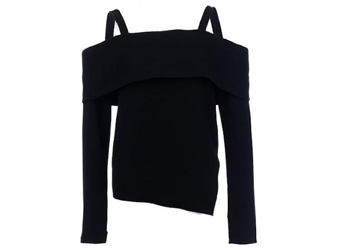 Autre Marque CONTEMPORARY DESIGNER Cold Shoulder Top Black Polyester Triacetate  ref.1285165