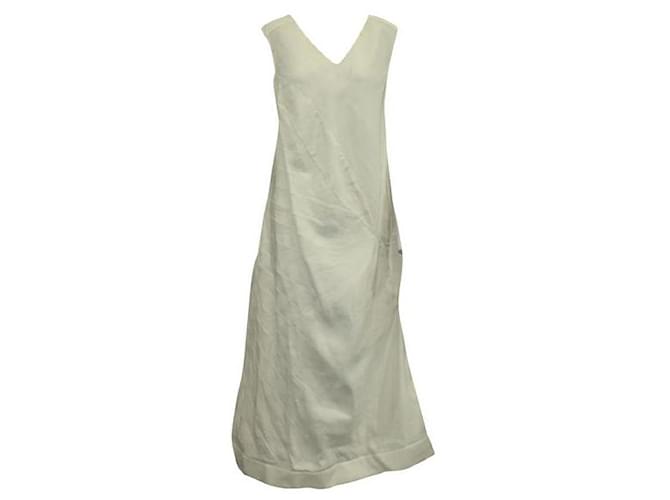 Autre Marque Contemporary Designer Ivory Long Sleeveless Dress Cream Viscose Linen  ref.1285190