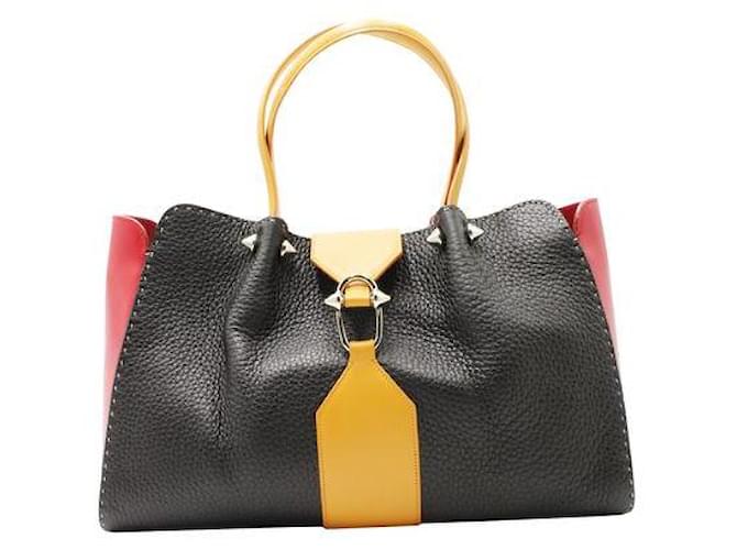 Autre Marque Contemporary Designer Three Colors Leather Handbag Black  ref.1285191