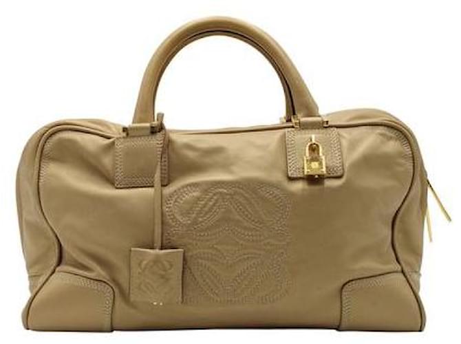 Loewe Metallic Gold Amazona 35 handbag Golden Leather  ref.1285192