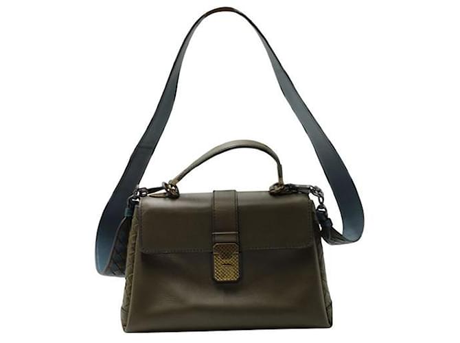 Bottega Veneta Olive Green Piazza Top Handle Bag Leather  ref.1285193