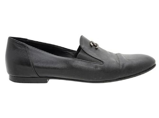 Chanel Interlocking Cc Logo Loafers Black Leather  ref.1285231
