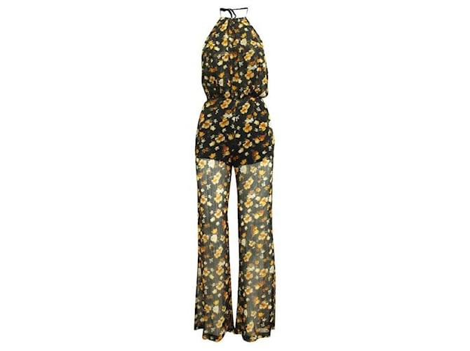 Reformation Yellow Print Jumpsuit With Open Back  ref.1285235