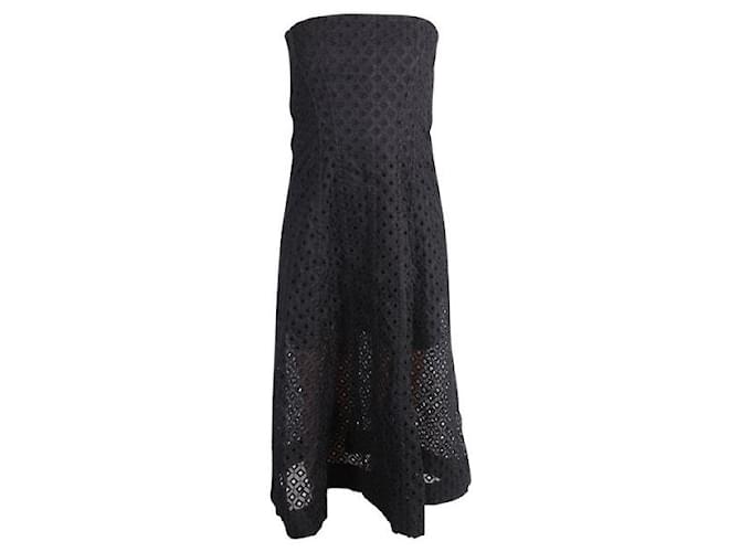 Stella Mc Cartney Stella Mccartney Black Handembroidery Strapless Dress Silk Cotton Polyester  ref.1285247