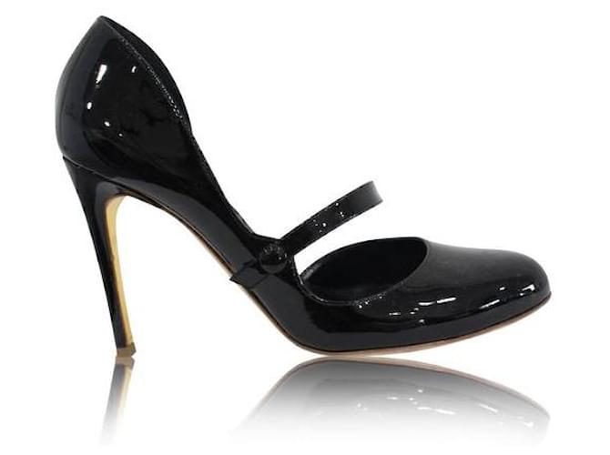 RUPERT SANDERSON Zapatos de salón de charol con punta redonda Negro  ref.1285253