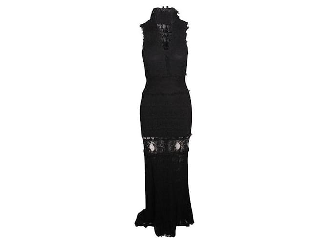 Autre Marque DESIGNER CONTEMPORAIN Robe de soirée noire Coton Polyester Elasthane  ref.1285254