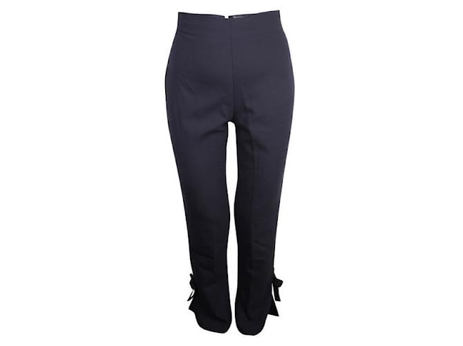GIANNI VERSACE Navy Pants With Bows Navy blue Wool  ref.1285258