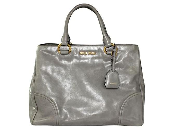 Miu Miu Grey Leather Satchel Bag  ref.1285265