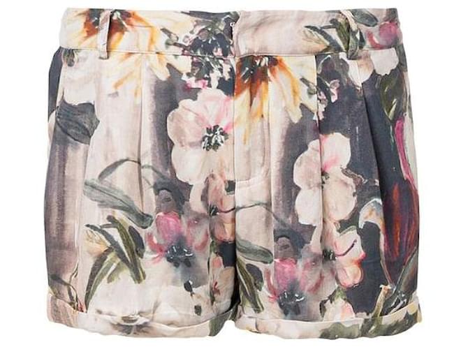 Autre Marque Pantalones cortos florales de diseñador contemporáneo Seda  ref.1285273