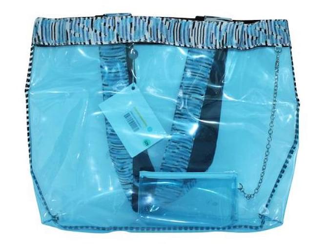 Transparente Tragetasche von Missoni Beachwear Blau Kunststoff  ref.1285275