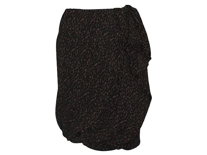 Lanvin Leopard Print Draped Skirt Polyester  ref.1285301
