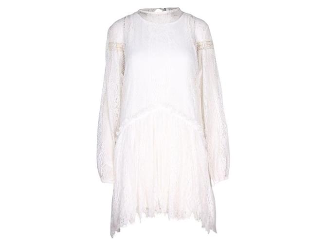 MAGALI PASCAL White Long Lace Dress Viscose Nylon  ref.1285323