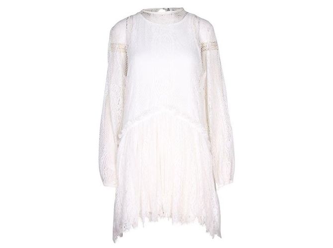 MAGALI PASCAL Weißes langes Spitzenkleid