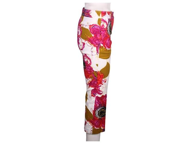 Autre Marque CONTEMPORARY DESIGNER Flowers Print Pants Suede Cotton Viscose  ref.1285339