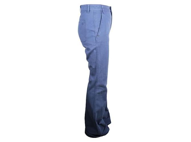 TORY BURCH Flare Navy Pants Navy blue Cotton  ref.1285340