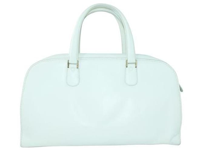 VALEXTRA Cream Hand Bag With Gold Zipper White  ref.1285352