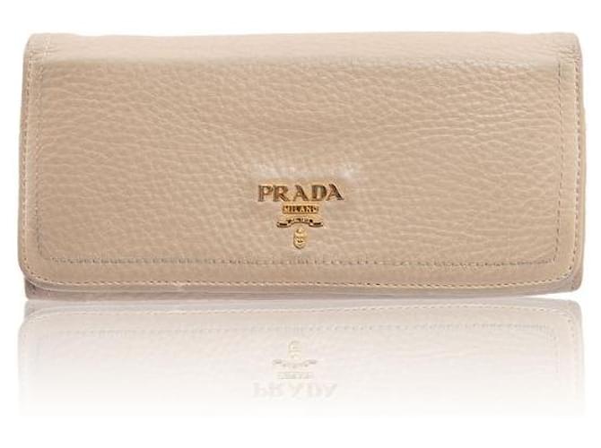 Cartera PRADA Saffiano Continental Carne  ref.1285353