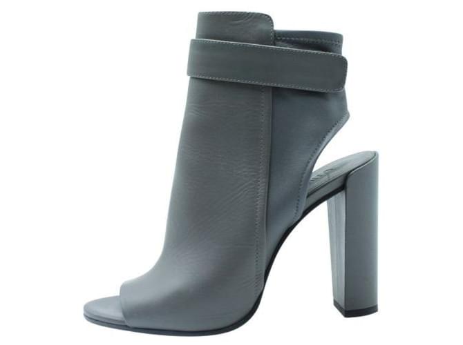 Autre Marque Contemporary Designer Grey Open Heel Boots Leather  ref.1285401