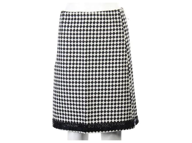 Falda estampada en blanco y negro de Marni Poliéster Lana Nylon Acrílico  ref.1285418