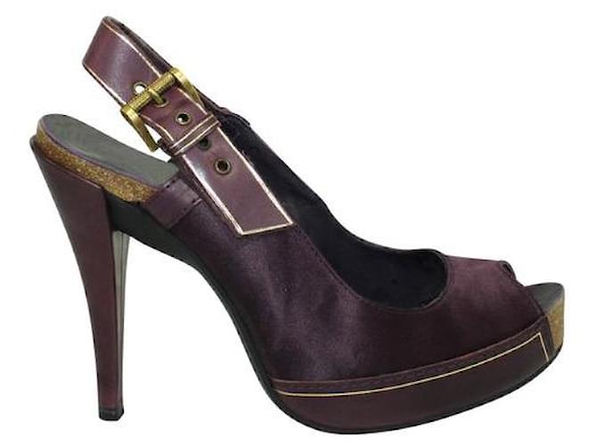 Autre Marque DISEÑADOR CONTEMPORÁNEO Zapatos de tacón de satén morado Púrpura  ref.1285448