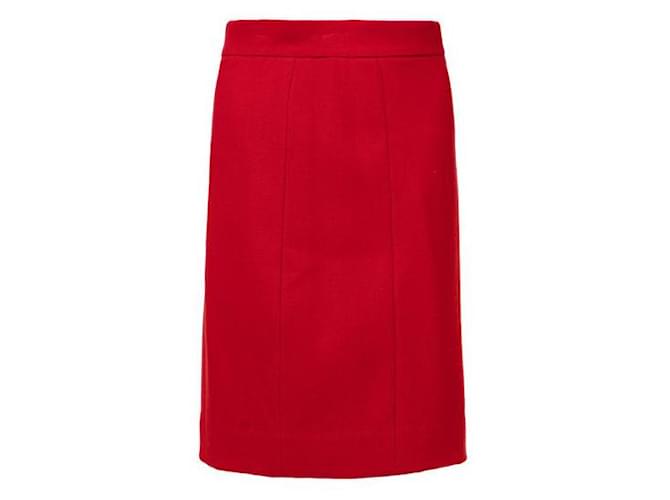 Chanel Vintage Minifalda Roja Lana  ref.1285464