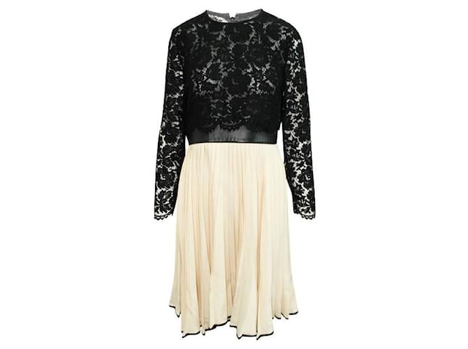 Valentino Elegant Black And Beige Dress Cotton Viscose Polyamide  ref.1285466
