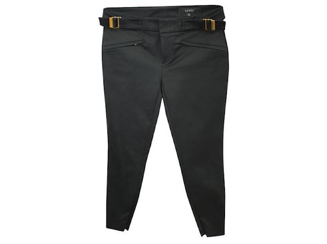 Gucci Elegan Black Pants With Golden-Tone Buckles Cotton Elastane Polyamide  ref.1285483