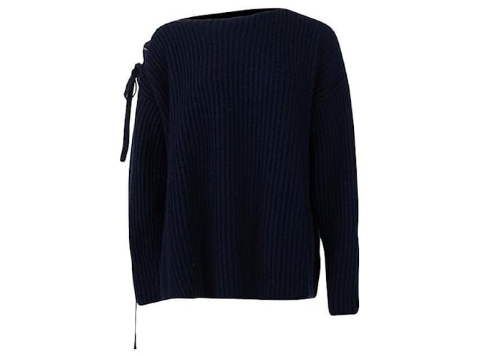 Stella Mc Cartney Stella Mccartney Lace Up Detail Sweater Navy blue Cashmere Wool  ref.1285486