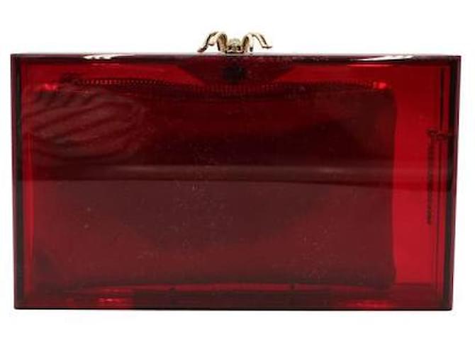 Charlotte Olympia Rote Spinnen-Clutch Kunststoff  ref.1285492