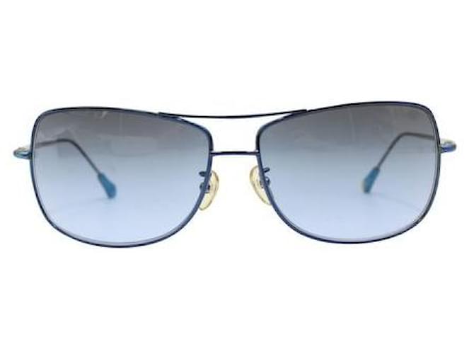Shanghai Tang Blue Metallic Sonnenbrille Blau Kunststoff  ref.1285497