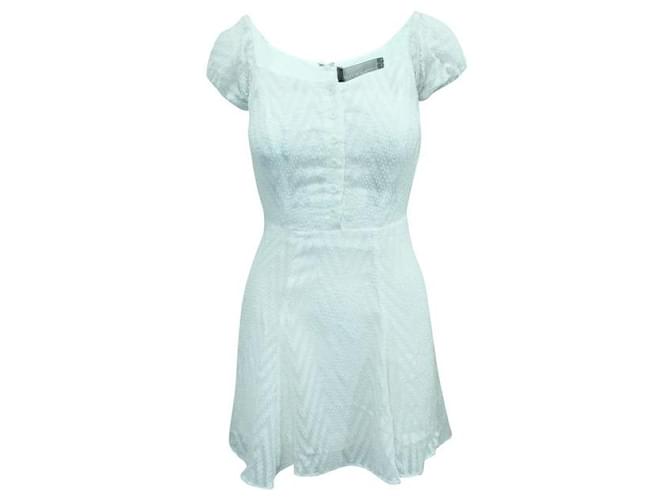 REFORMATION White Short Sleeve Dress with Buttons Cream  ref.1285518