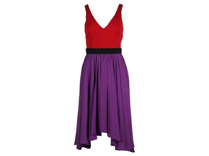Autre Marque Black Halo Red, Black & Purple Dress Multiple colors Suede Rayon  ref.1285523