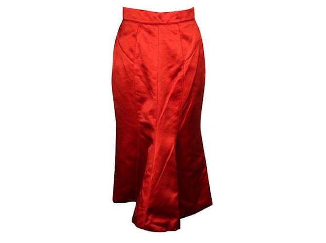 Burberry Red Maxi Skirt Silk Viscose  ref.1285548