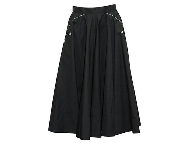 Autre Marque Falda circular negra de diseñador contemporáneo Negro Suecia Algodón Poliéster  ref.1285549