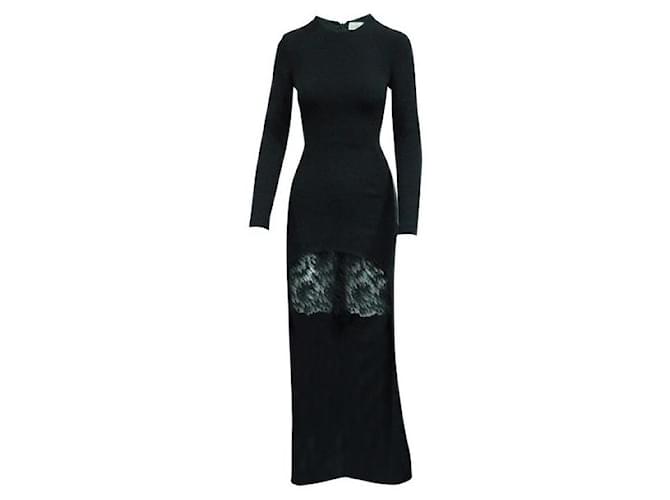 Stella Mc Cartney Stella Mccartney Black Asymmetric Long Sleeve Dress Polyester Rayon  ref.1285559